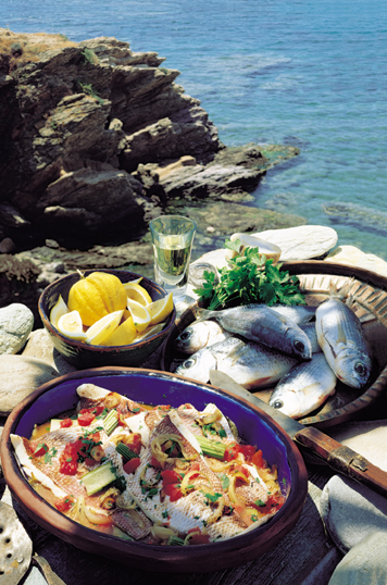 Fish Baked with Tomatoes and Herbs